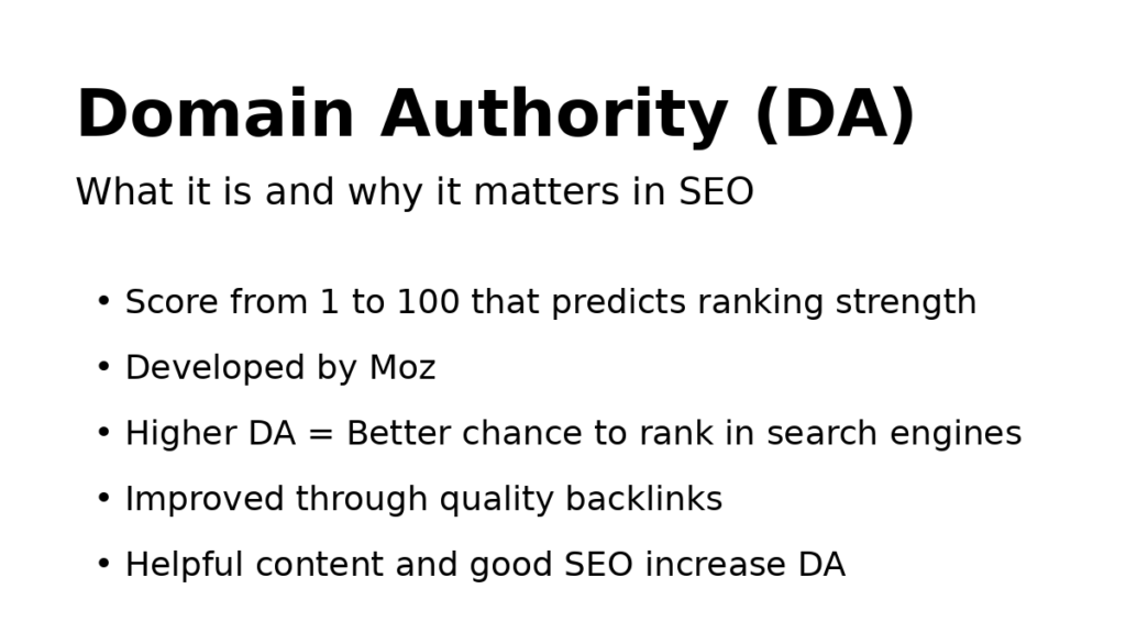 Domain Authority in SEO explained